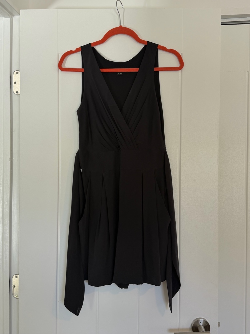 Theory Black Silk Sleeveless V-Neck Romper